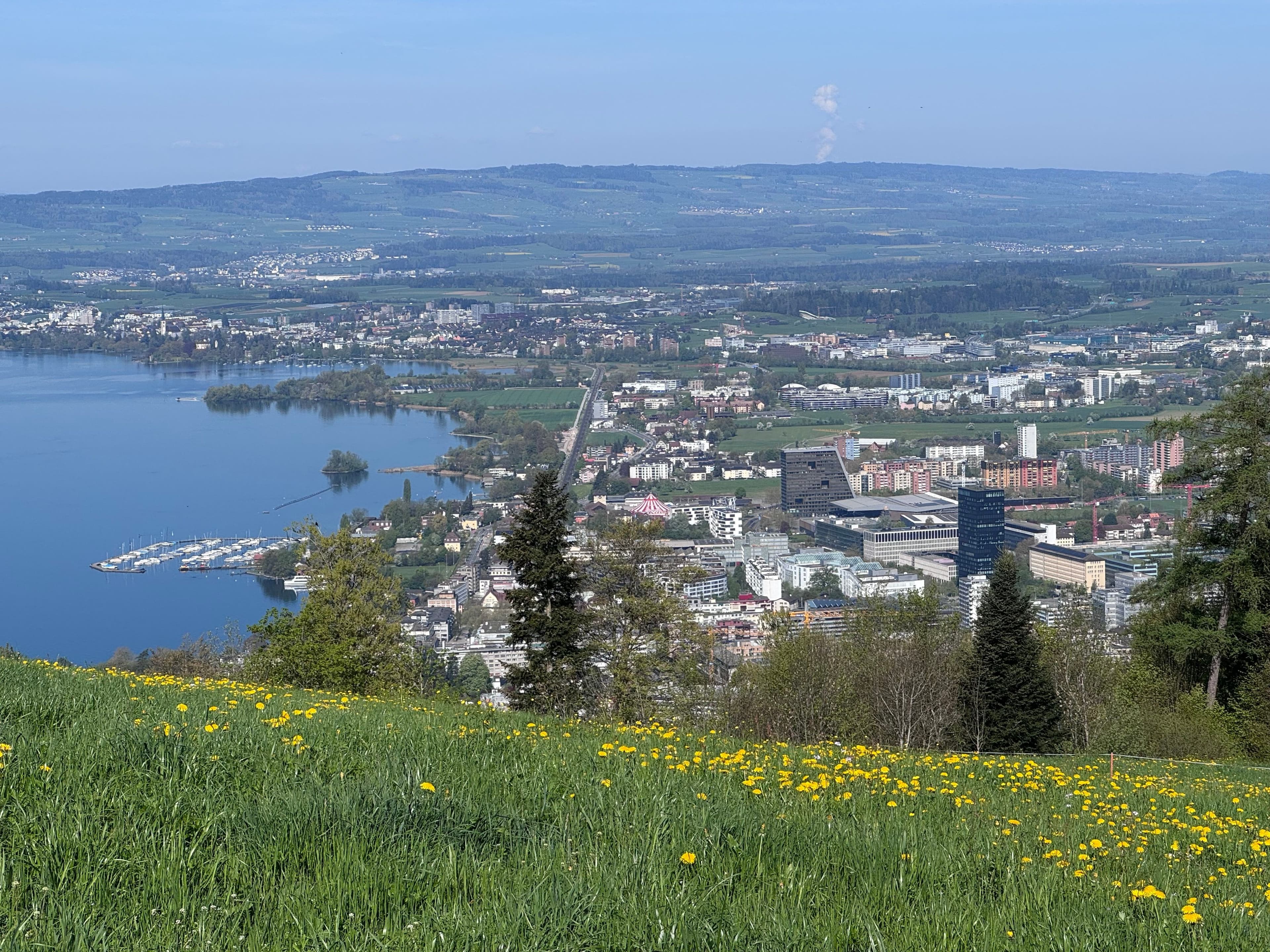 Panorama der Stadt Zug vom Zugerberg
